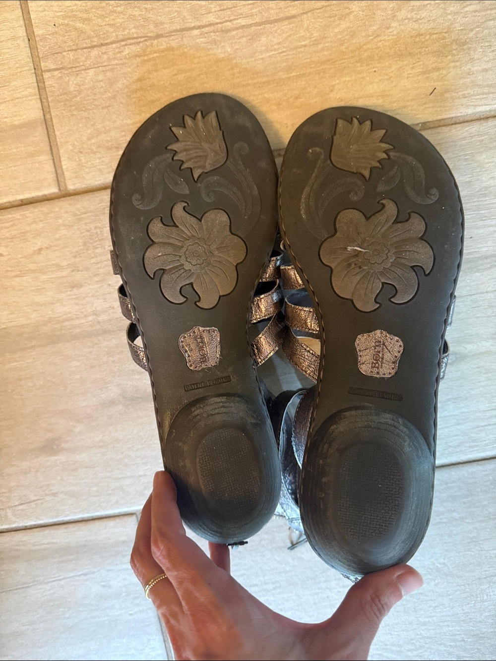 Born - Nikka Metallic Pewter Gladiator Sandals - Picture 6 of 7